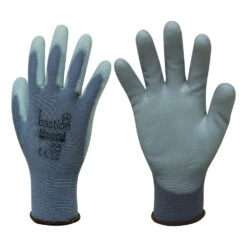 Messina | Grey Nylon Gloves Polyurethane Coating